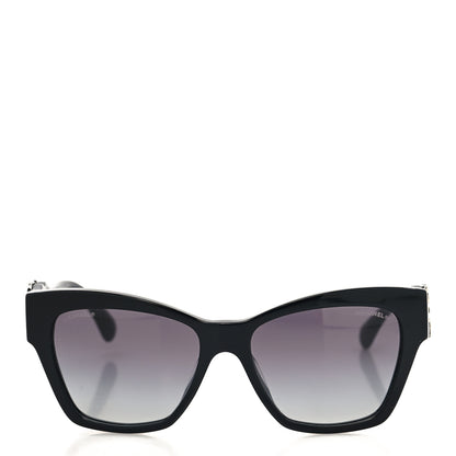 Chanel Acetate Square Cat Eye CC Sunglasses 5456-Q-A Black 2 of 7