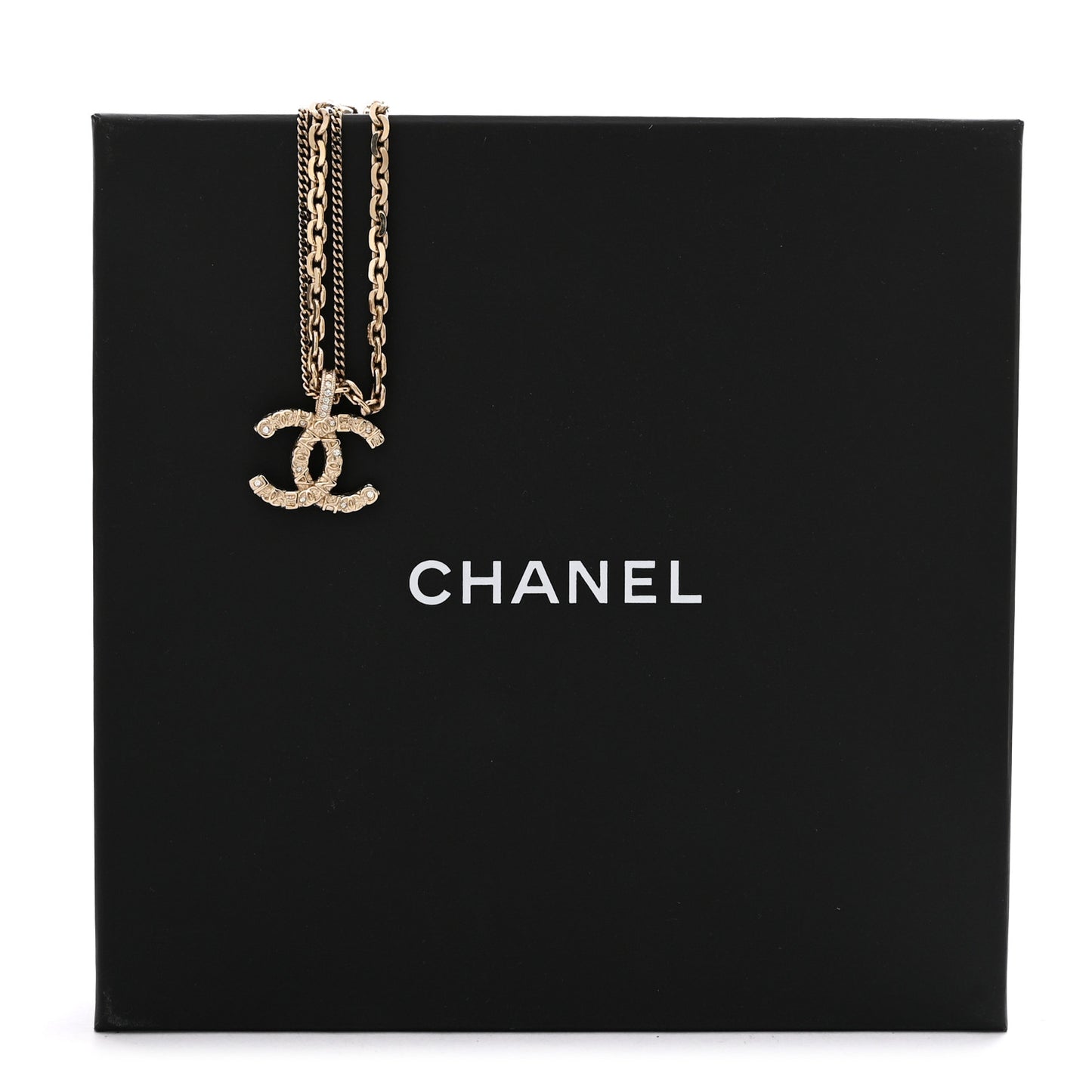 Crystal CC Multi Strand Chain Necklace Gold