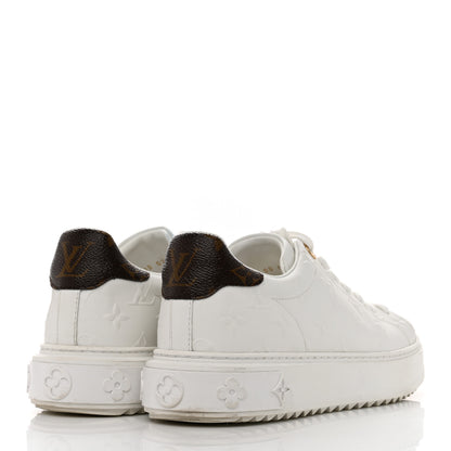 Louis Vuitton Lambskin Embossed Monogram Time Out Sneakers 39.5 White 4 of 7