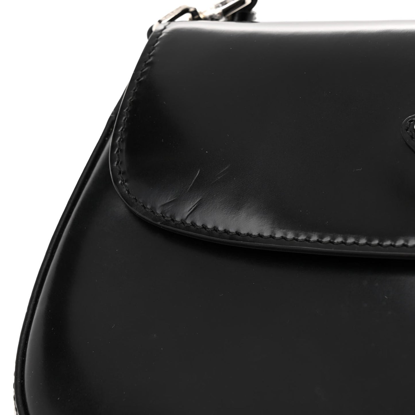 Spazzolato Cleo Flap Shoulder Bag Black