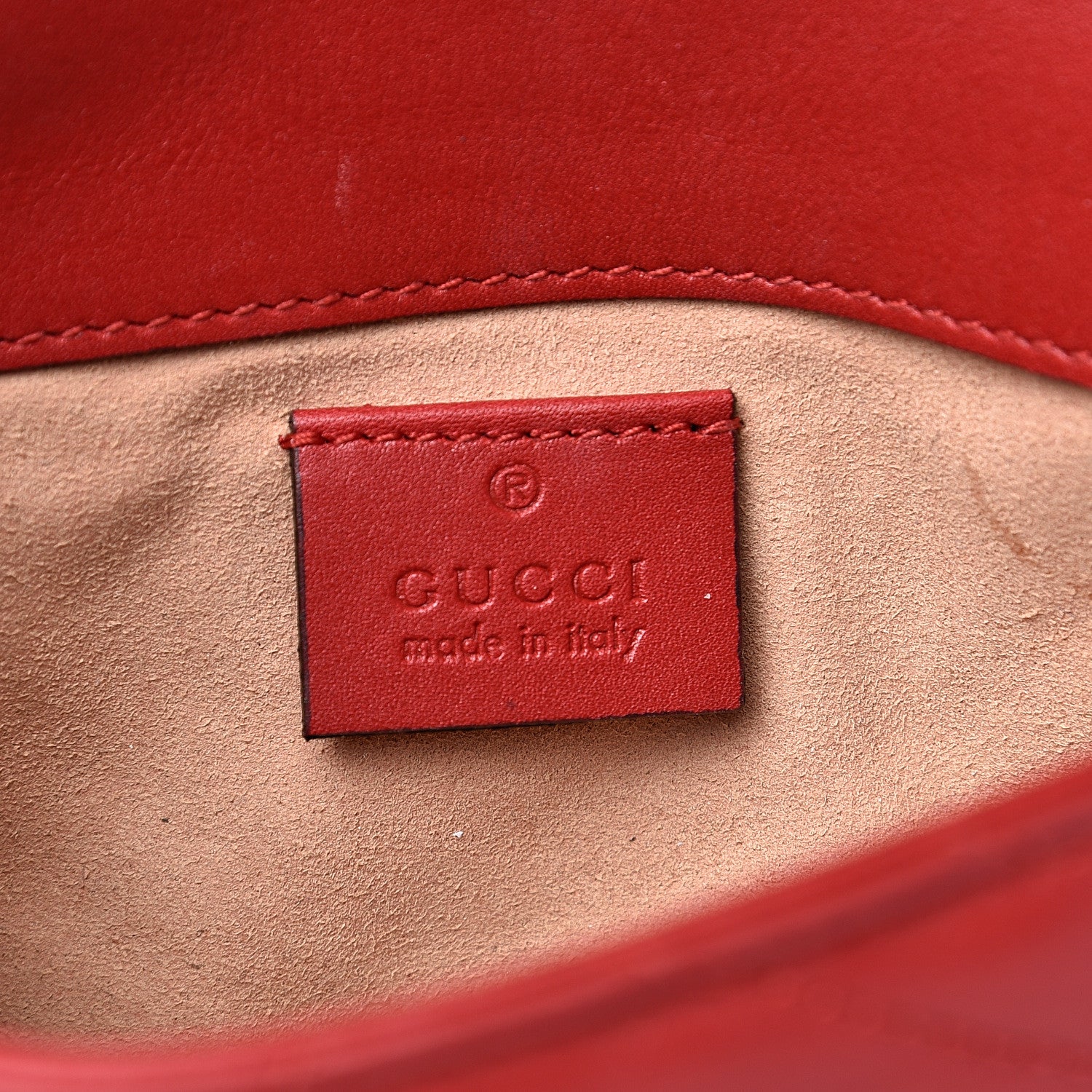 Gucci Calfskin Matelasse Super Mini GG Marmont Shoulder Bag Hibiscus Red 5 of 11