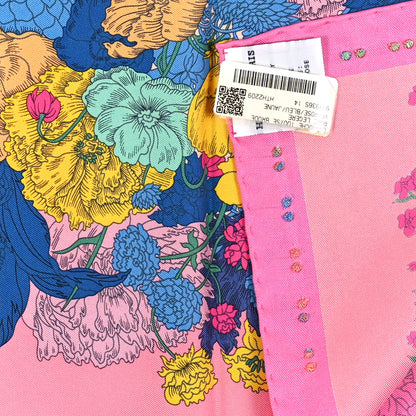 Hermes Silk Robe Legere Scarf 45 Rose Bleu Jaune 3 of 3