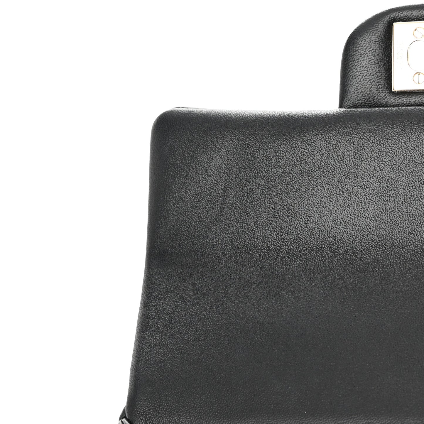 Lambskin Quilted Mini Top Handle Rectangular Flap Black