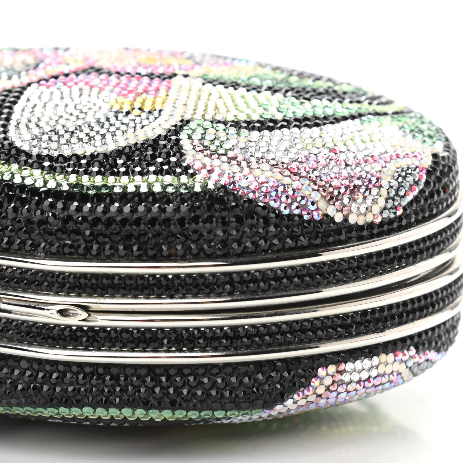 Judith Leiber Swarovski Crystal Flower Minaudiere Clutch Gold Multicolor 10 of 10