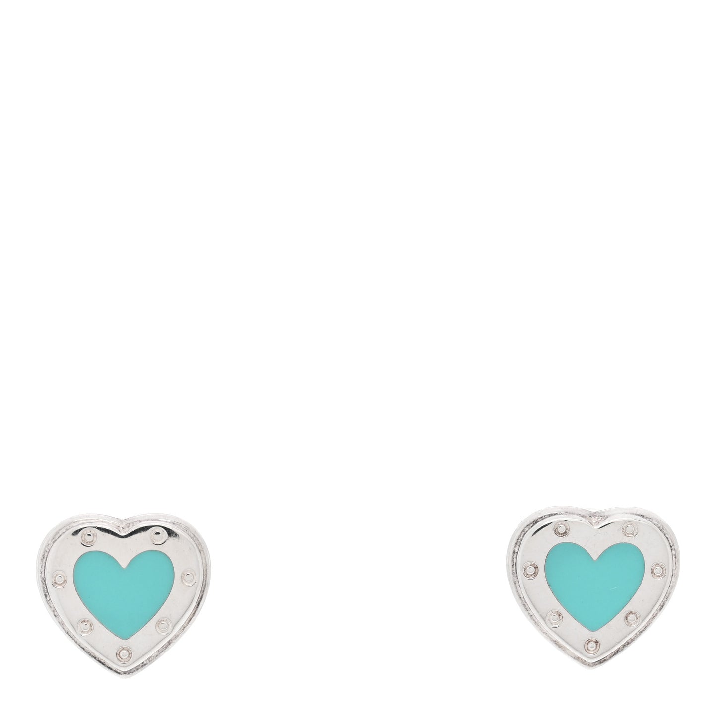 Sterling Silver Enamel Mini Return to Tiffany Love Heart Earrings Blue