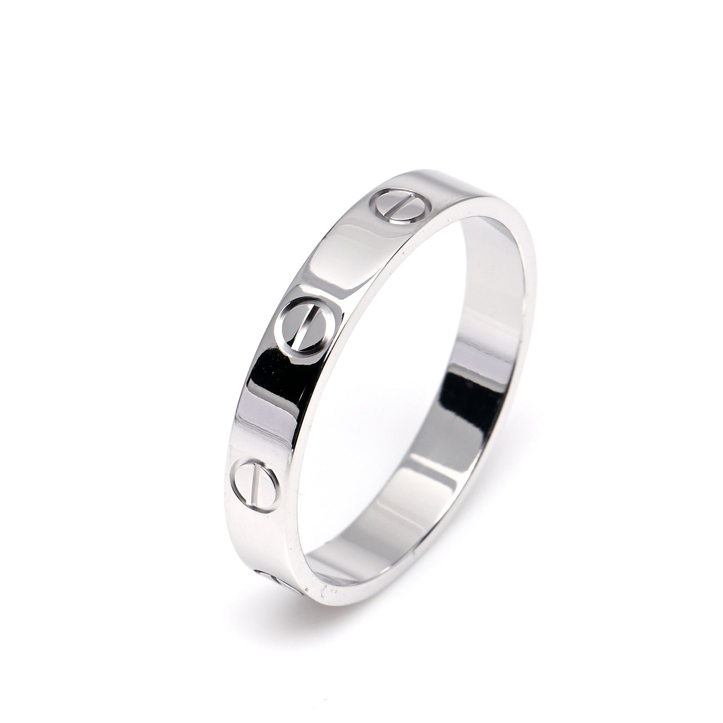 18K White Gold 3.5mm LOVE Wedding Band Ring 58 8.25