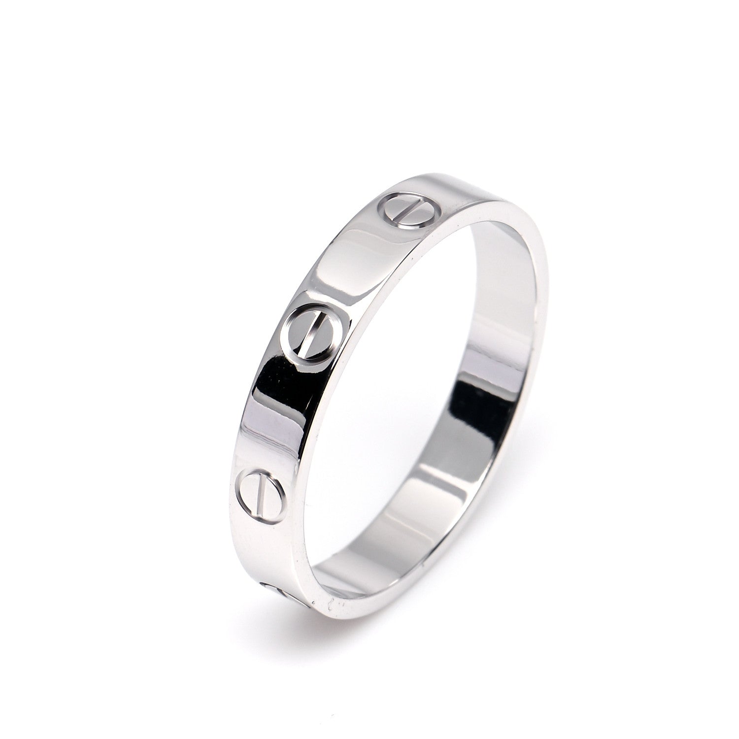 Cartier 18K White Gold 3.5mm LOVE Wedding Band Ring 58 8.25 9 of 11