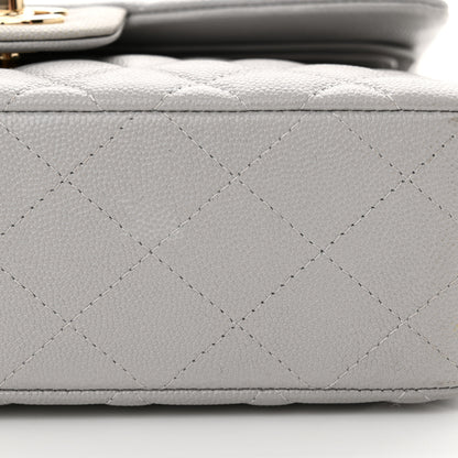 Chanel Caviar Quilted Small Double Flap Grey 13 of 14