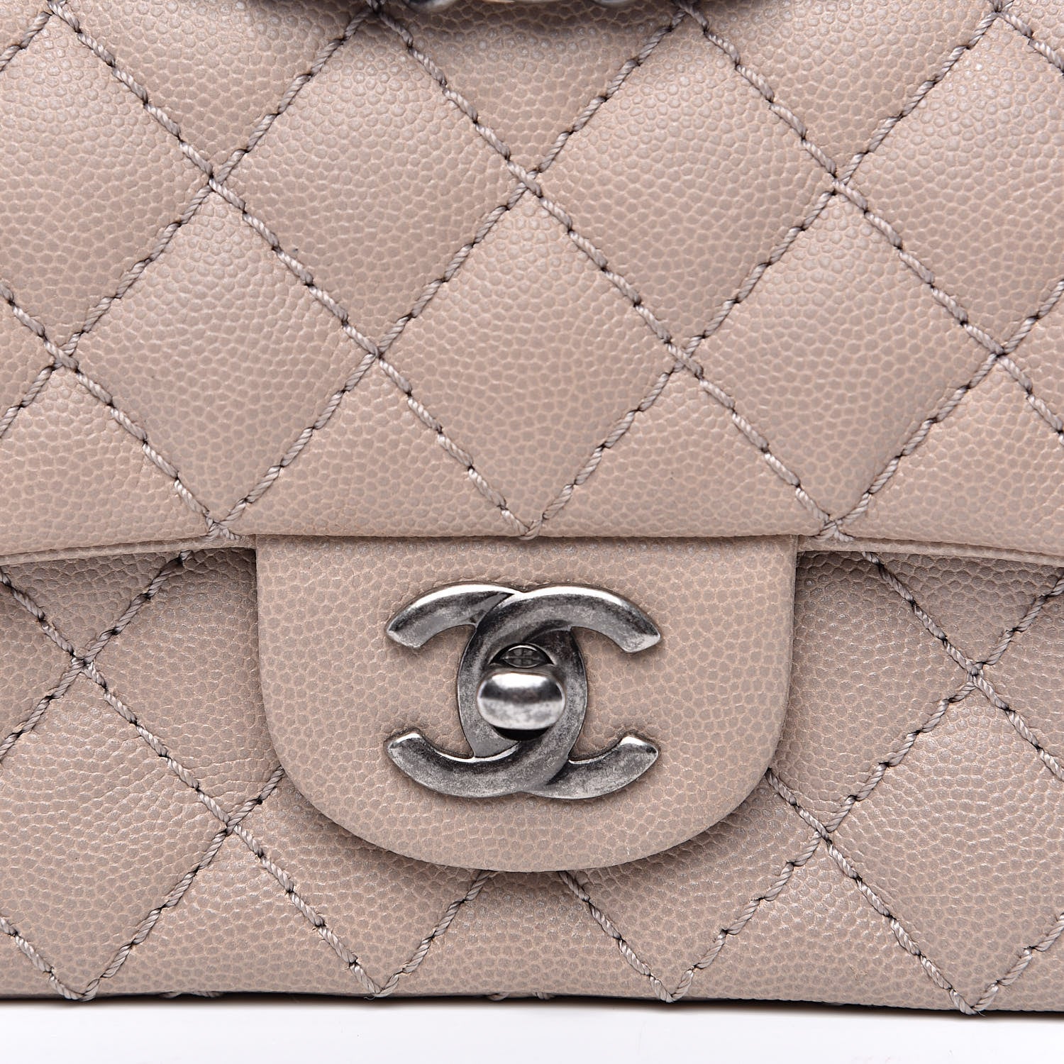 Chanel Caviar Quilted Mini Rectangular Flap Dark Beige 10 of 12