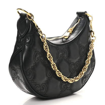 Gucci Calfskin GG Matelasse Mini Hobo Shoulder Bag Black 3 of 11