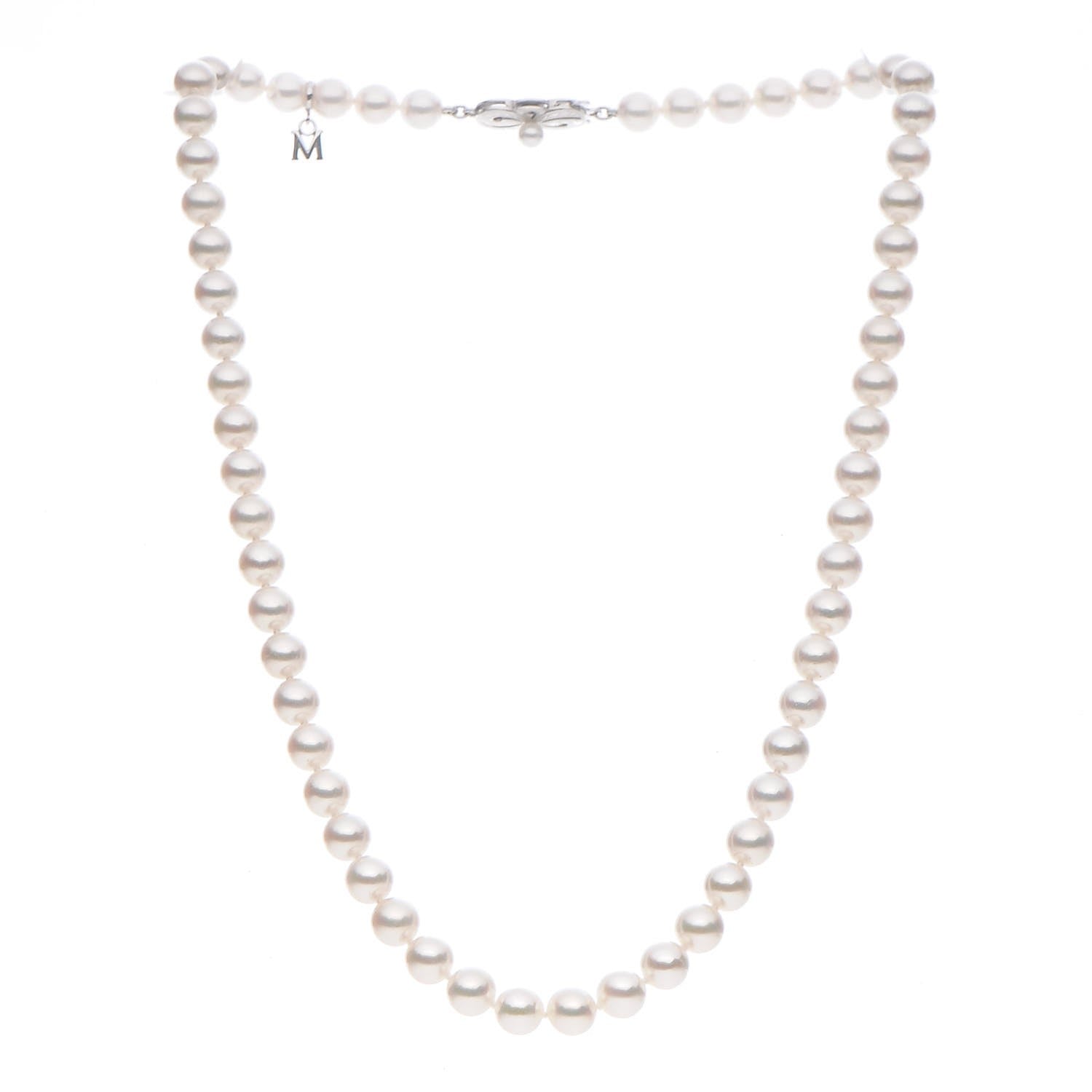 Mikimoto 18K White Gold Akoya Cultured Pearl 6-7mm Strand Necklace 17 3 of 6