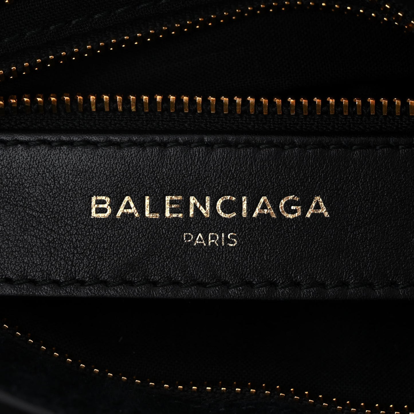 Baby Daim Suede Gold Metallic Edge Hardware Mini City Black