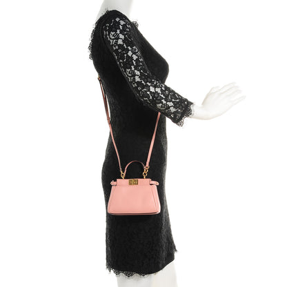 Fendi Shiny Nappa Micro Peekaboo Iconic Satchel Pink 2 of 8