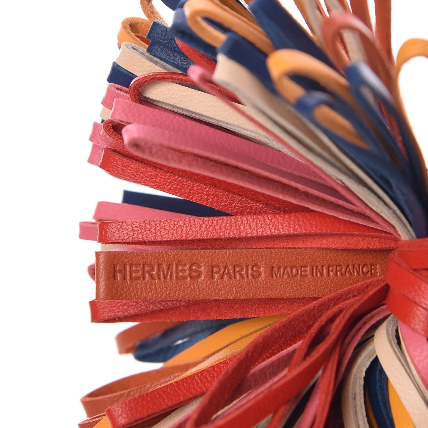 Hermes Lambskin Carmen Tassel Key Holder Cornaline Jaune D'Or Bleu Orange Pale Rose Rouge 3 of 4