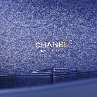 Chanel Patent Quilted Jumbo Double Flap Blue 10 of 13