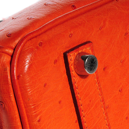 Hermes Ostrich Birkin 35 Orange 22 of 28