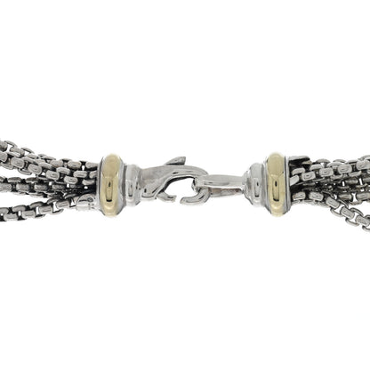 David Yurman Sterling Silver 14K Yellow Gold Multi Box Chain Necklace 4 of 4