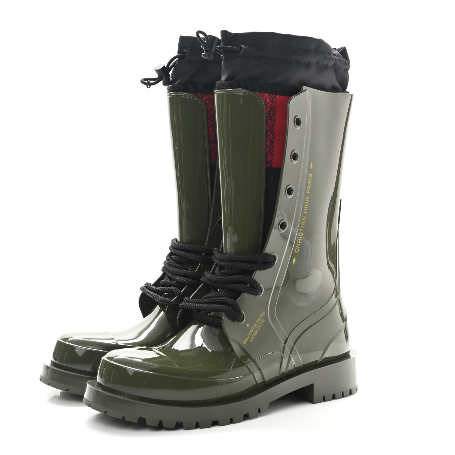 Christian Dior Rubber Diorcamp Low Boots 37 Military 3 of 7