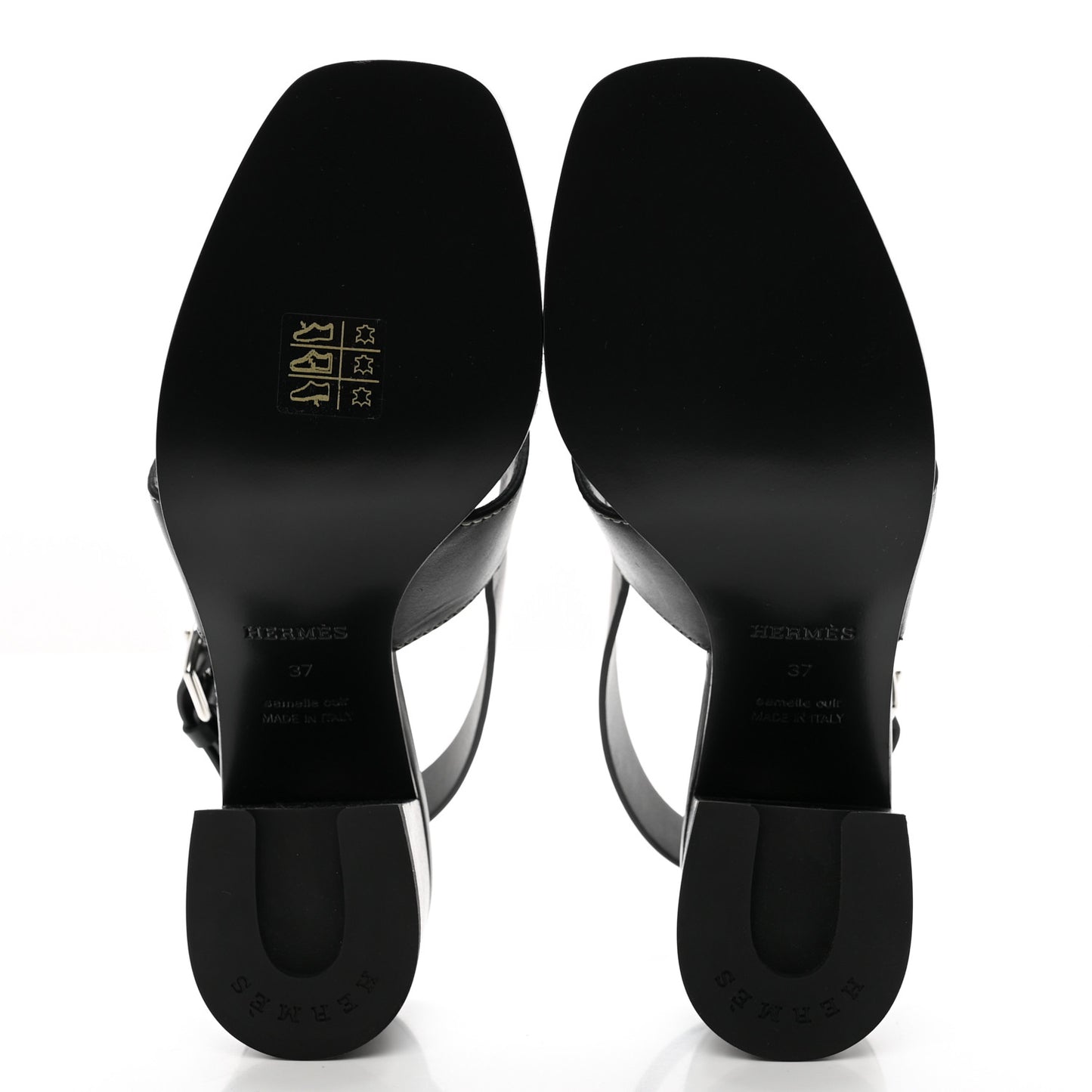 Calfskin Elbe 60 Sandals 37 Black