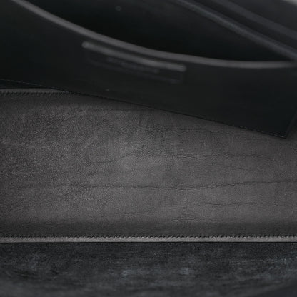 Saint Laurent Smooth Calfskin Crocodile Embossed Baby Monogram Downtown Cabas Black 5 of 12