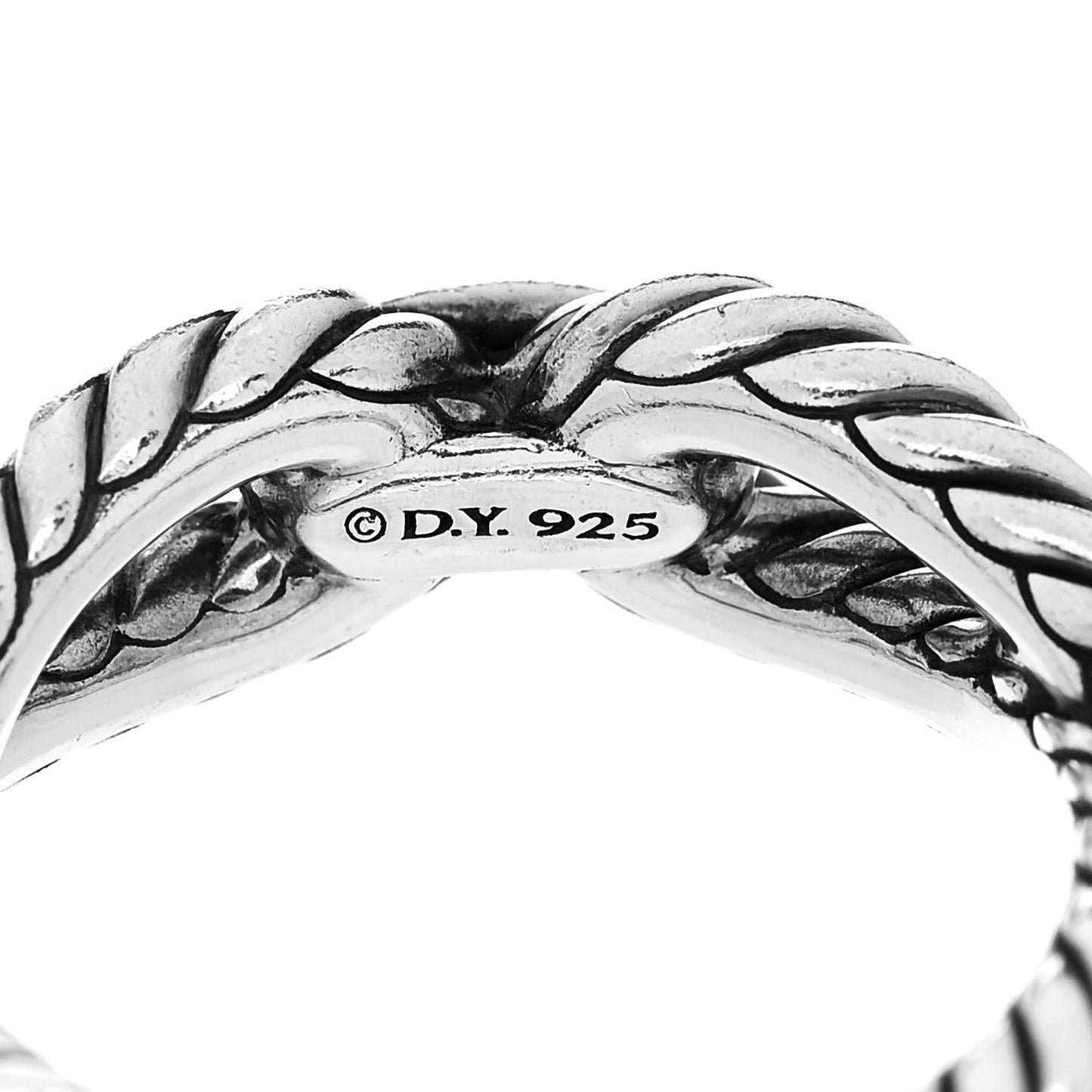 Sterling Silver Diamond Cable Loop Band Ring 50 5.5