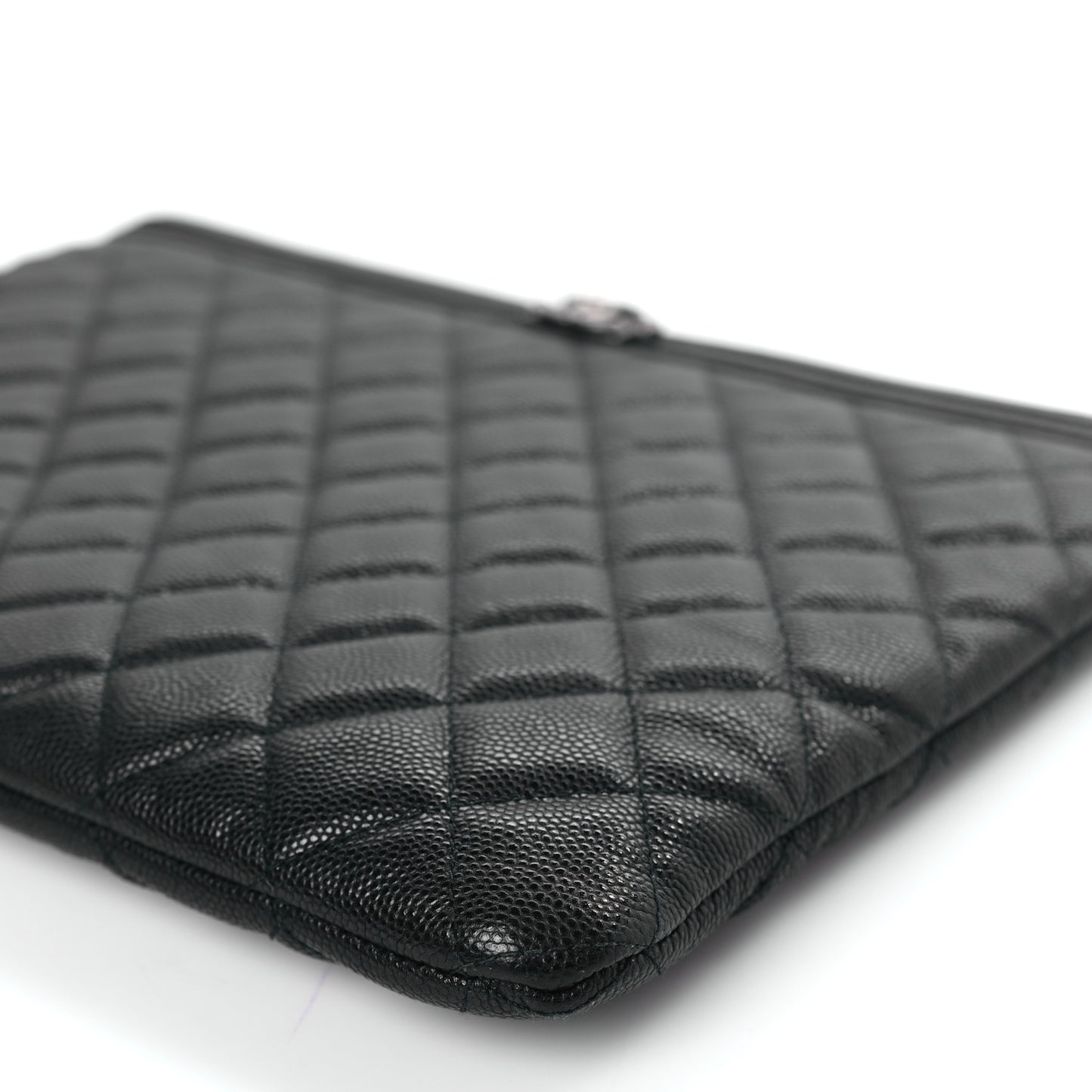 Caviar Quilted Medium Boy Cosmetic Case Black