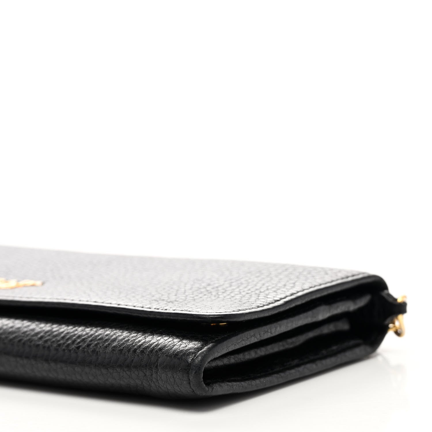 Prada Vitello Daino Chain Wallet Black 9 of 10