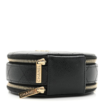 Chanel Caviar Quilted Round Handle With Care Vanity With Chain Black 4 of 10