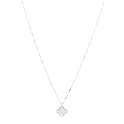 Van Cleef & Arpels 18K White Gold Diamond Sweet Alhambra Pendant Necklace 1 of 3