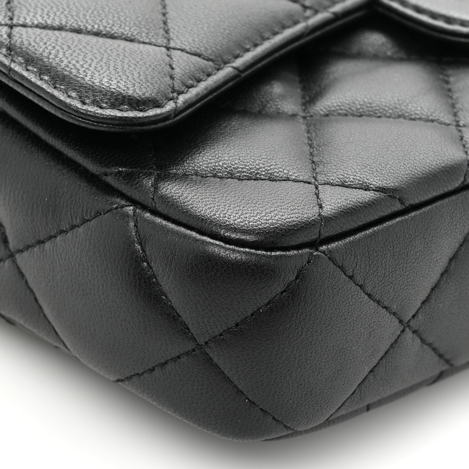 Chanel Lambskin Quilted Flap Phone Holder With Chain Black 13 of 15