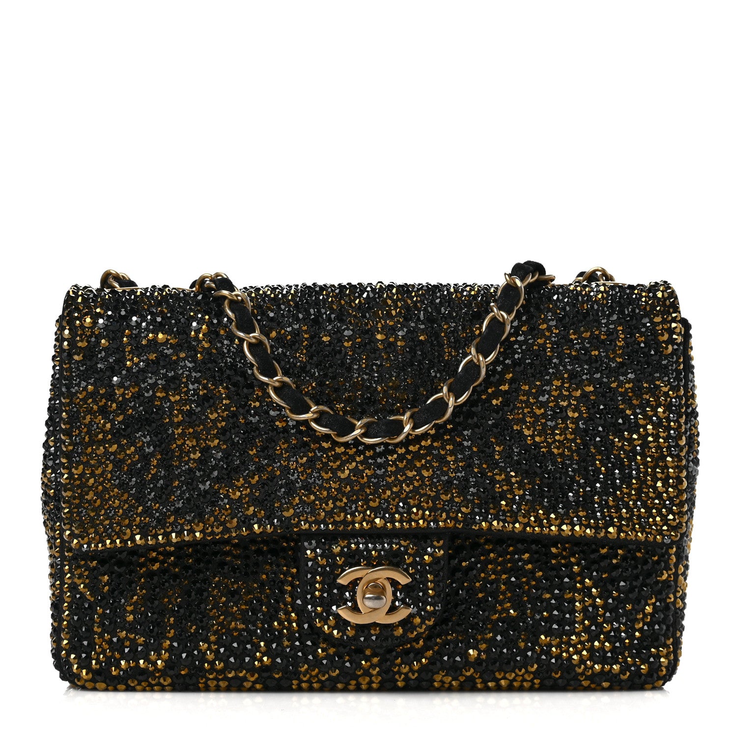 Chanel Suede Crystal Medium Flap Black Multicolor 1 of 8