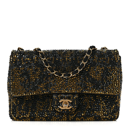 Chanel Suede Crystal Medium Flap Black Multicolor 1 of 8