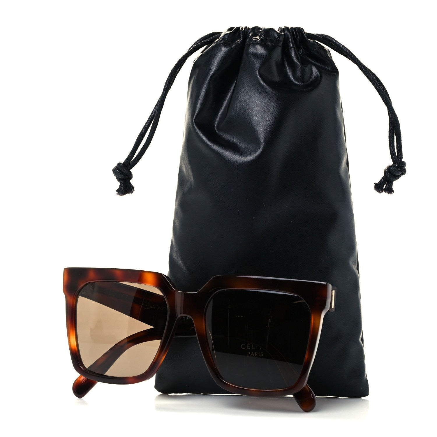 Celine Acetate Polarized Square Sunglasses CL 40055I Red Havana 7 of 7