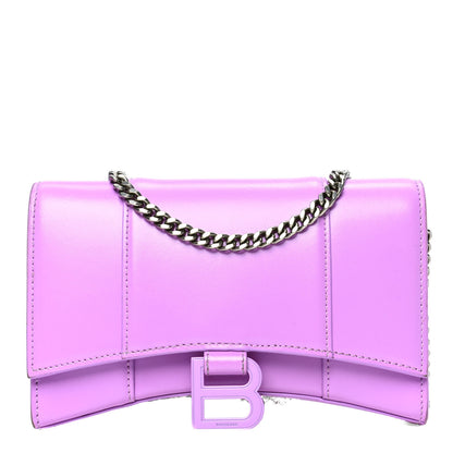 Balenciaga Shiny Box Calfskin Tonal B Hourglass Chain Bag Liliac 1 of 4