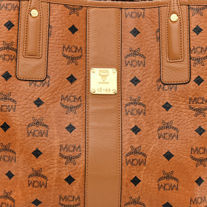 MCM Visetos Medium Liz Reversible Shopper Tote Cognac 9 of 16