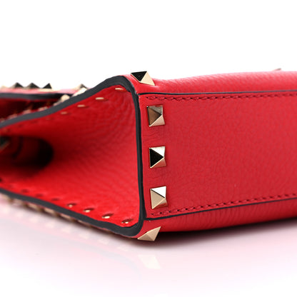 Valentino Garavani Pebbled Calfskin Medium Rockstud Flip Lock Crossbody Bag Rouge Pur 7 of 8