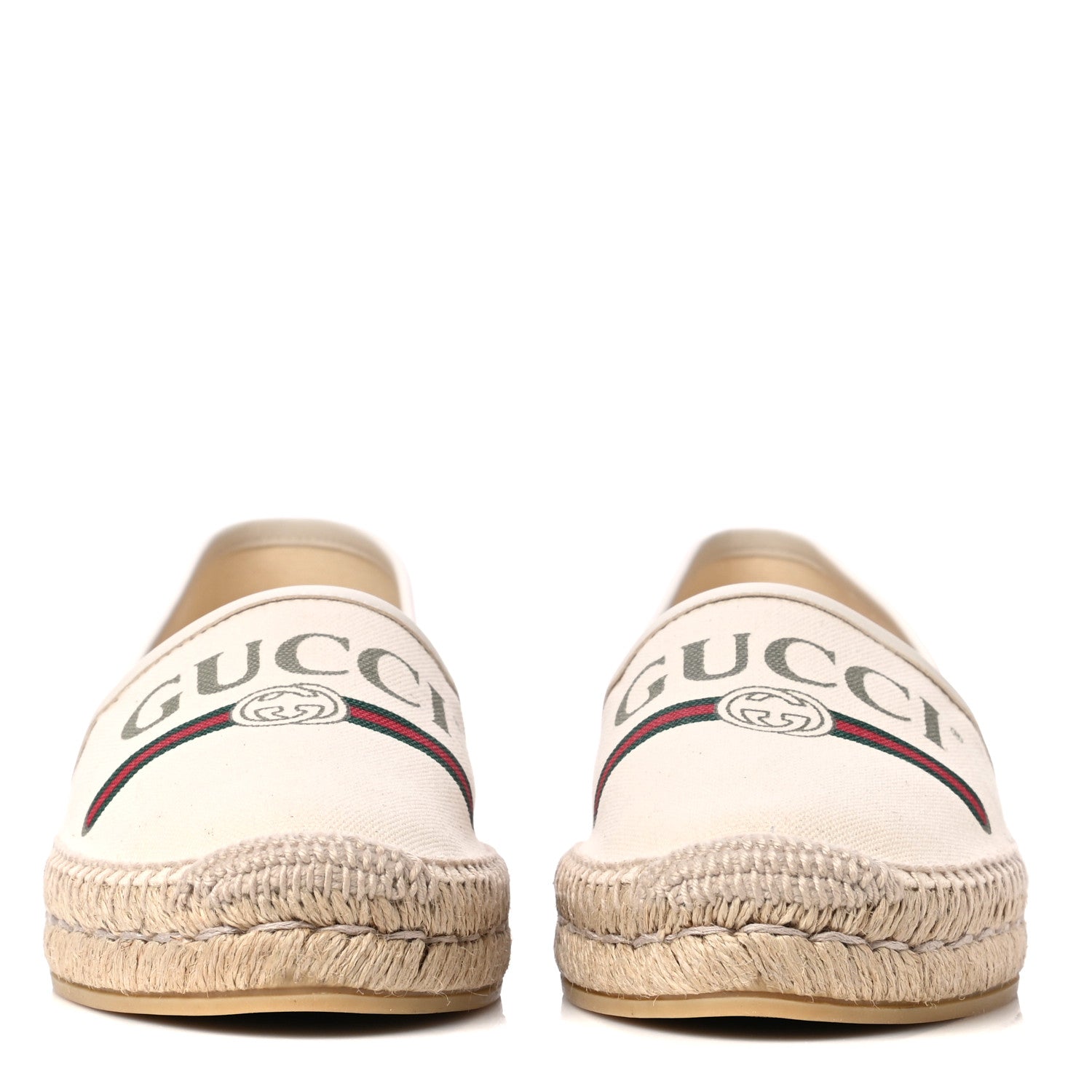 Gucci Canvas Logo Espadrilles 40 Greggio White 3 of 8