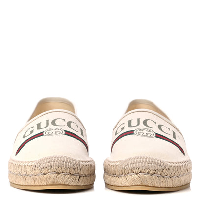 Gucci Canvas Logo Espadrilles 40 Greggio White 3 of 8