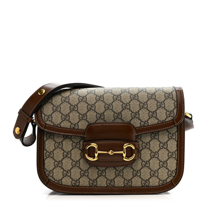 Gucci GG Supreme Monogram Horsebit 1955 Shoulder Bag Beige Brown Sugar 1 of 12