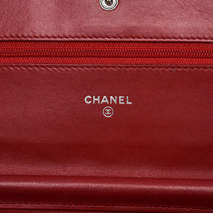 Chanel Patent Quilted Brilliant Wallet On Chain WOC Red 6 of 11