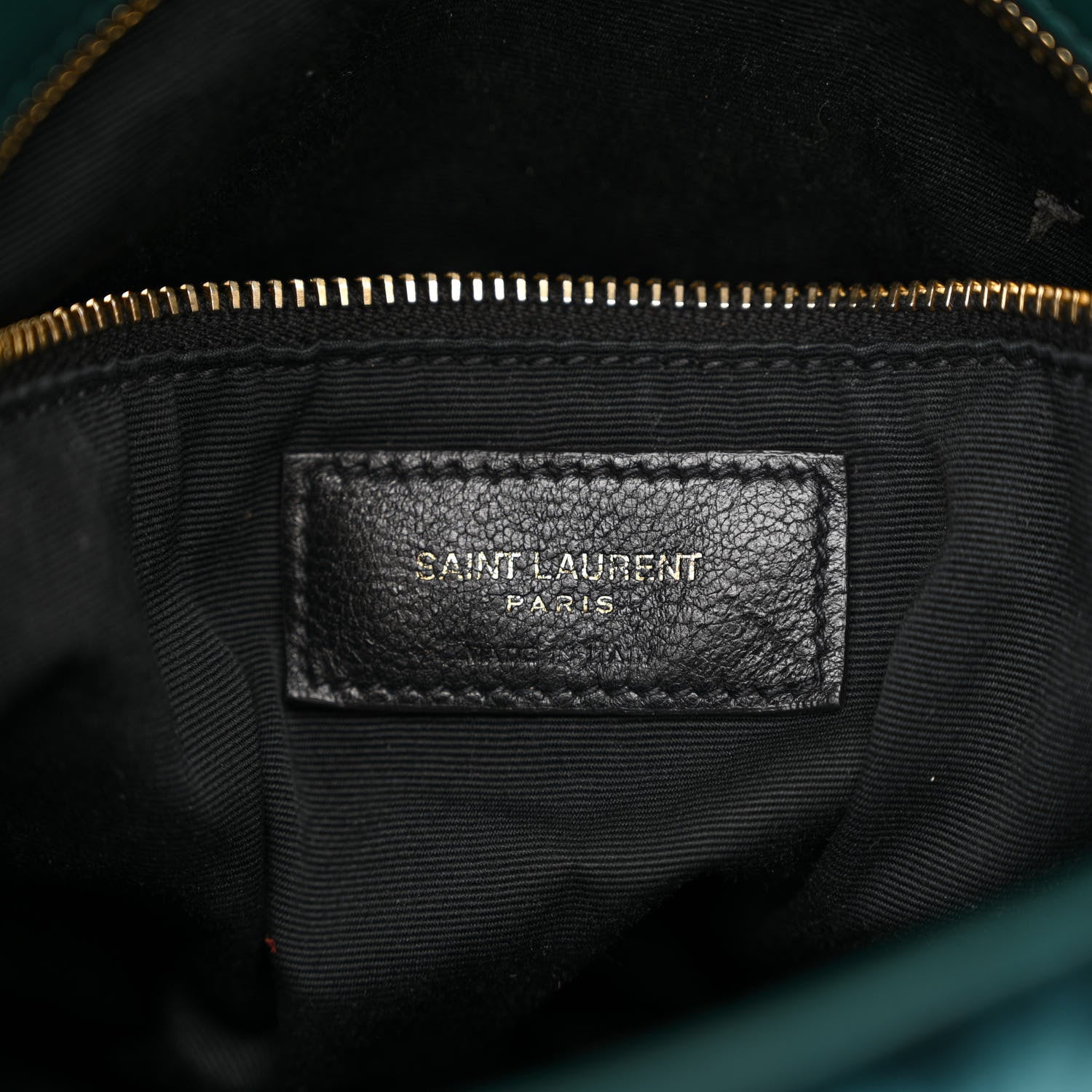 Saint Laurent Crushed Velvet Quilted Small Loulou Puffer Monogram Chain Satchel Emerald 6 of 12