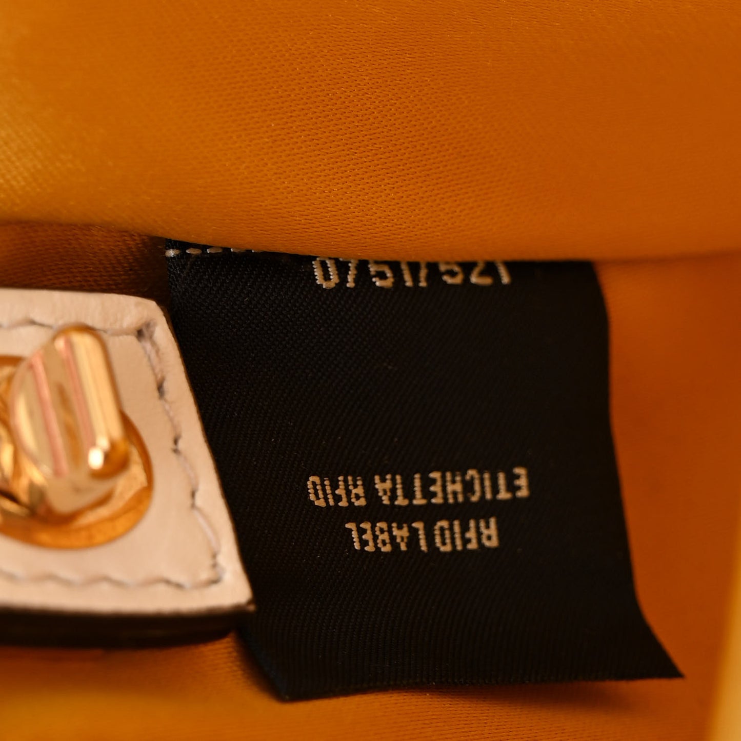 X VERSACE Vitello Seta Fendace Mini Brooch Baguette White Ice