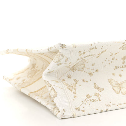 Christian Dior Canvas Embroidered Medium Zodiac Print Book Tote Gold 8 of 10