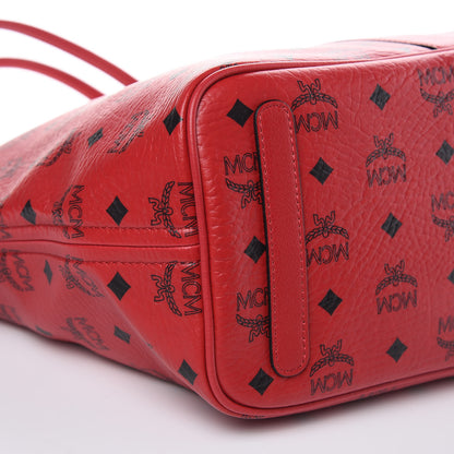 MCM Visetos Medium Liz Reversible Shopper Tote Ruby Red 9 of 12
