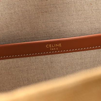 Celine Canvas Calfskin Triomphe Large Cabas Thais Natural Tan 6 of 10