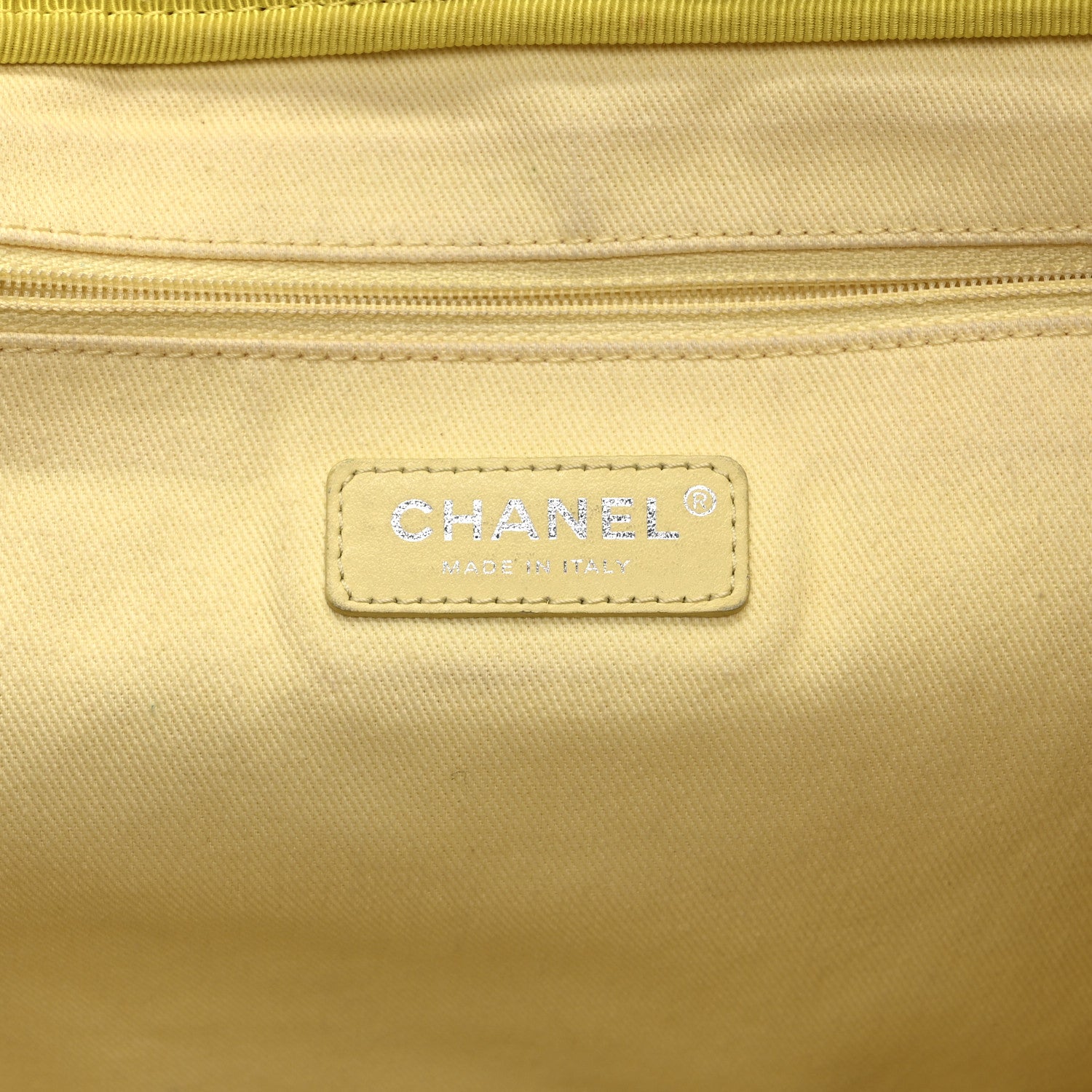 Chanel Mixed Fibers Large Shopping Bag Yellow Brown 6 of 11