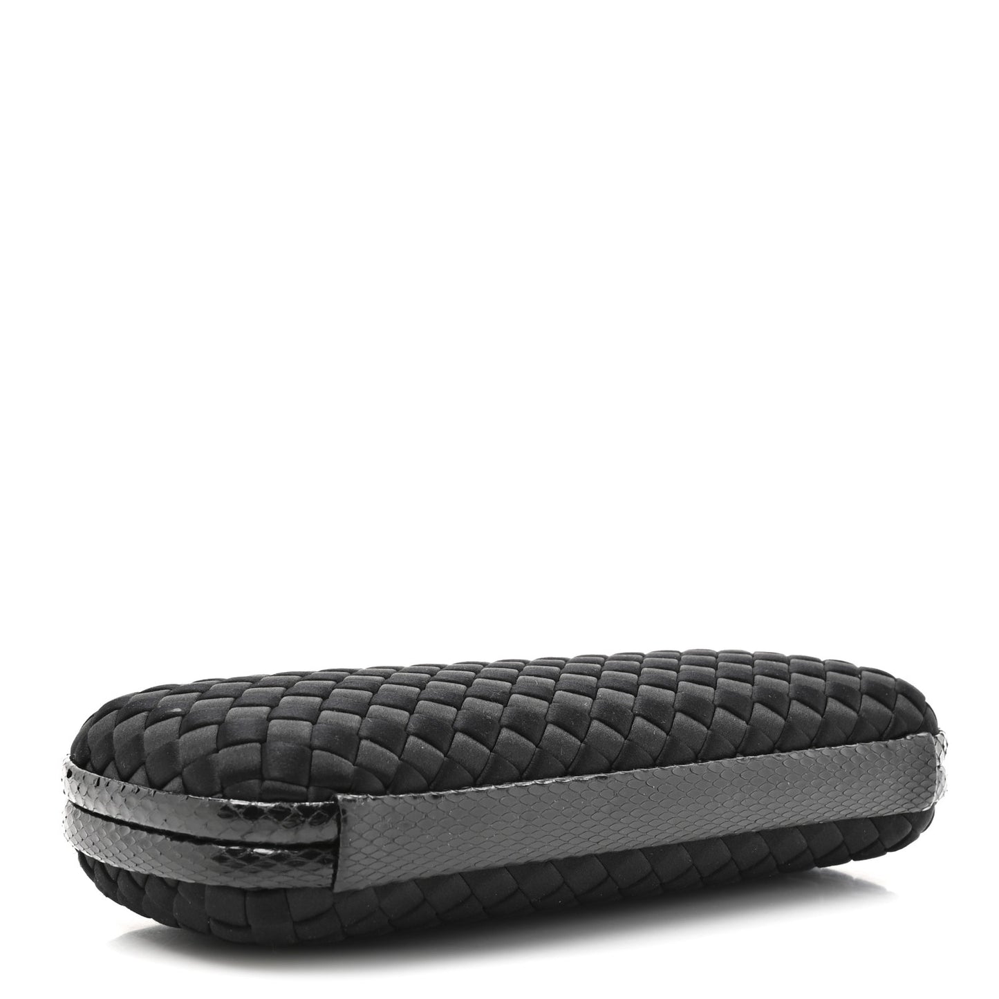 Satin Ayers Intreccio Impero Stretch Knot Clutch Black