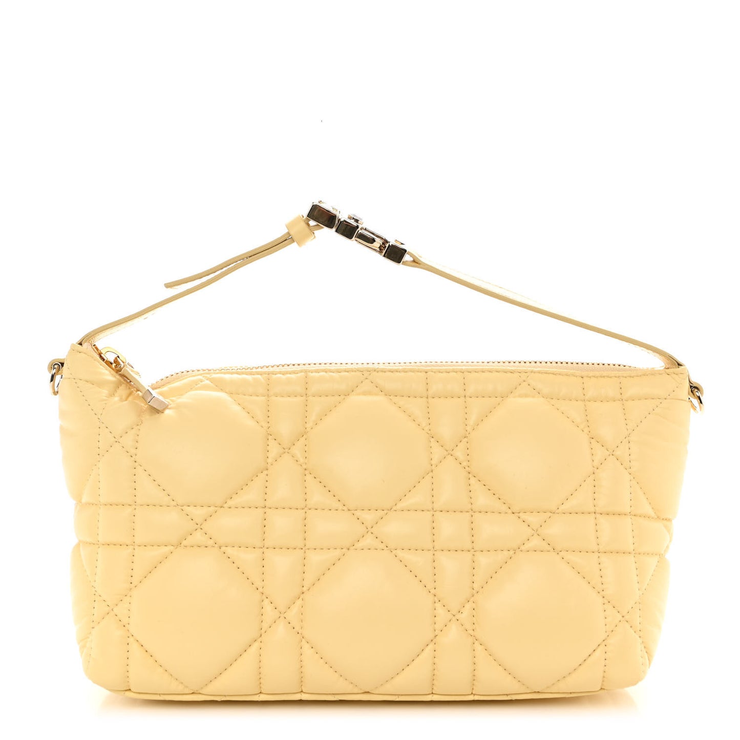Calfskin Macrocannage Medium Diortravel Nomad Pouch Pale Yellow