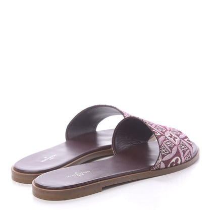 Louis Vuitton Jacquard Since 1854 Lock It Flat Mule 41 Bordeaux 4 of 10