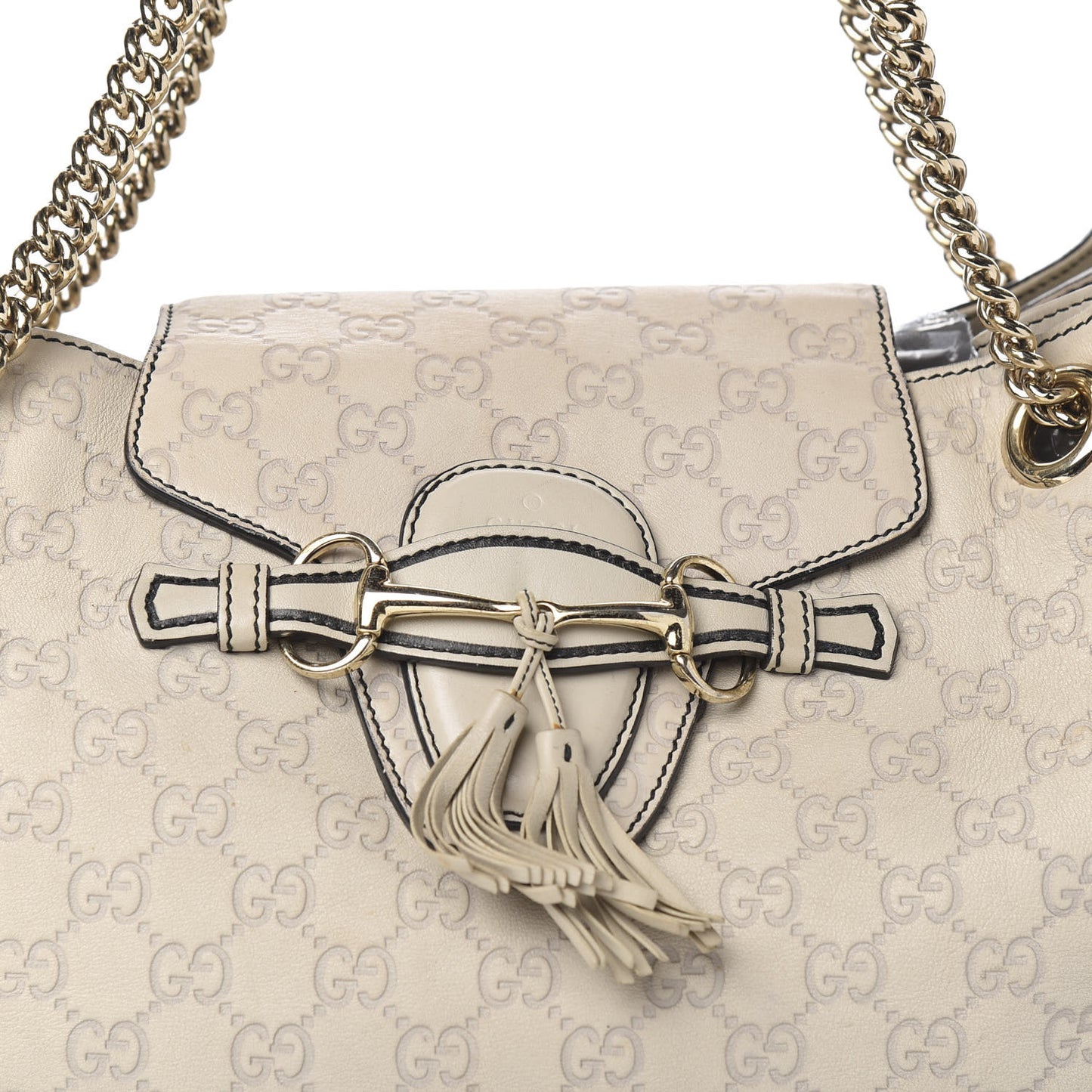 Guccissima Signature Medium Emily Shoulder Bag Mystic White